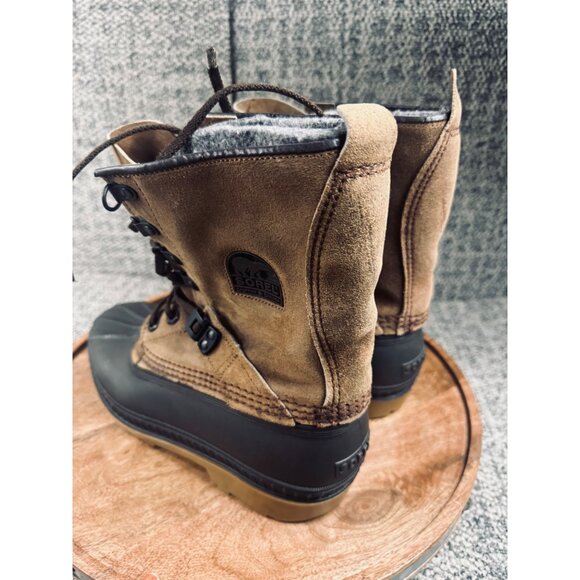 Sorel Kaufman Conquest Men’s US 8 Winter Snow Duck Boots Shoe Fur Lined Brown - Picture 4 of 11